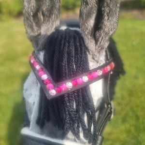 Pink multi colored hobby horse browband