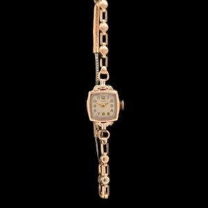 Rima 10k Rose Gold Case & Bracelet, 7-Jewelled Mechanical Movement Ladies Very Vintage Watch