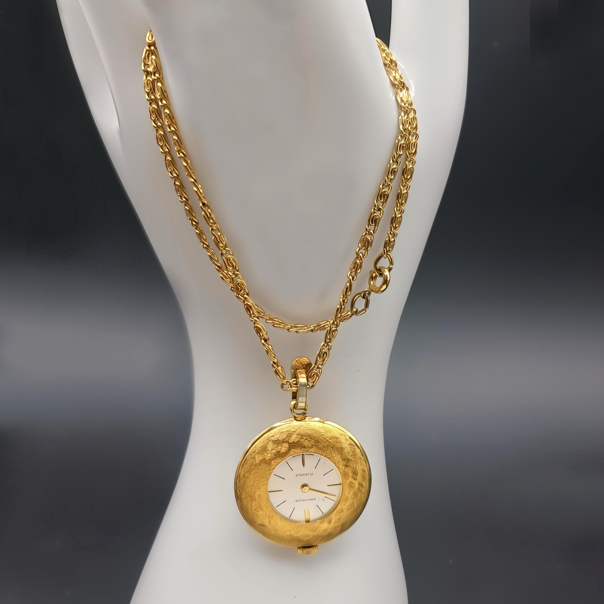 BUCHERER ネックレス ペンダント ヴィンテージ ゴールドカラー 手巻き式 BUCHERER ブッフェラー ネックレス ペンダント 時計 ゴールド 手