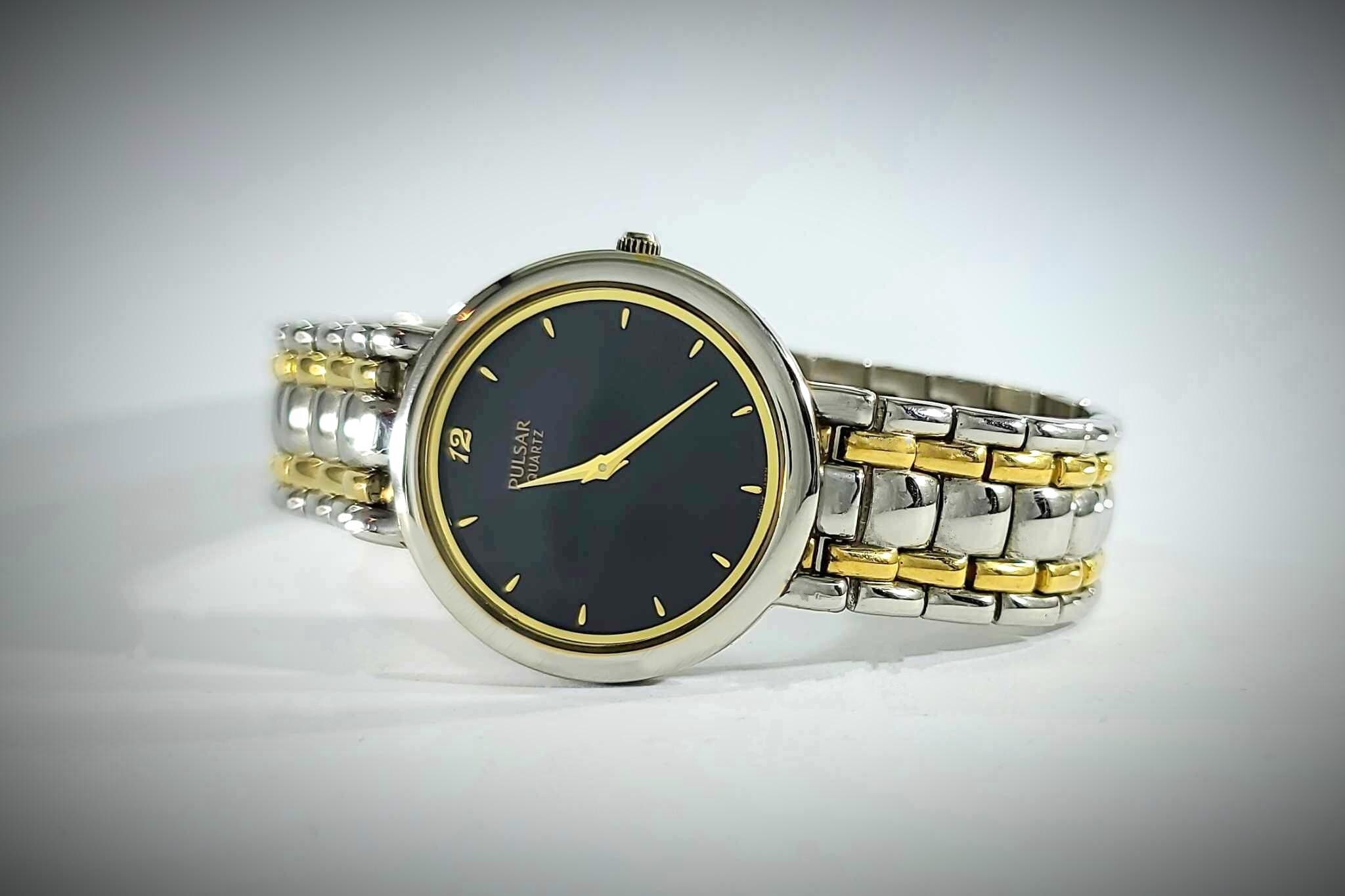 Pulsar diamond two tone watch gorgeous! Gold Watch Pulsar Diamond - Etsy main image 2