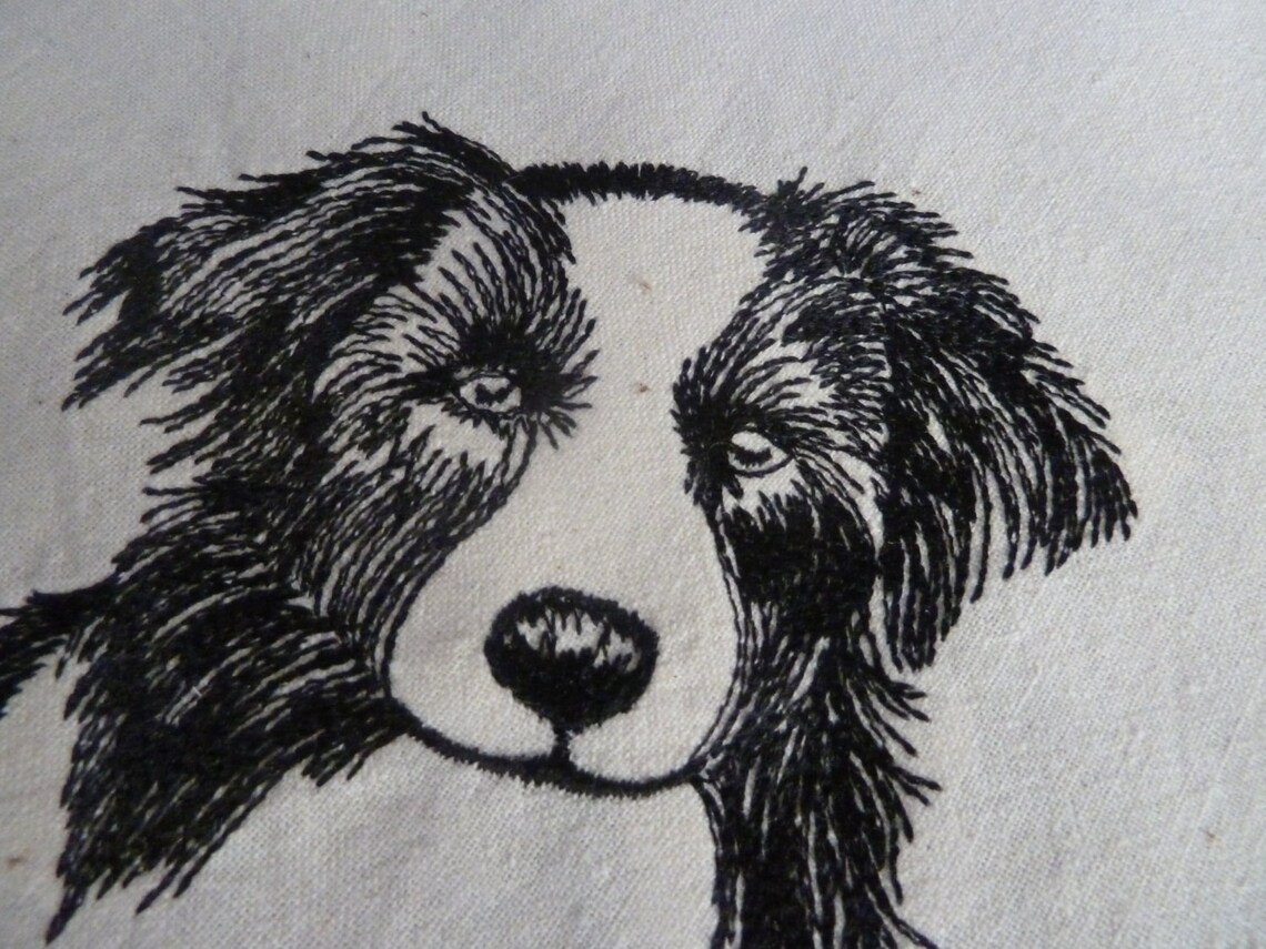Border Collie Machine Embroidered Quilt Block Patchwork Etsy Australia