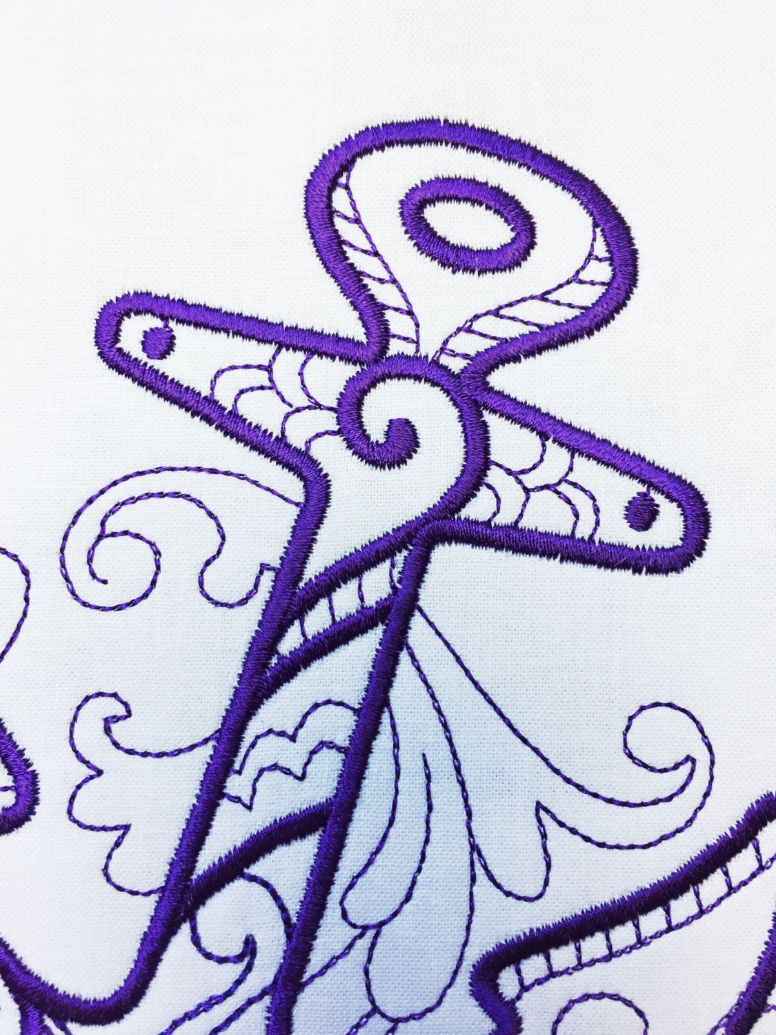 Anchor Machine Embroidered Quilt Block Nautical Etsy