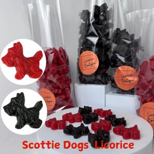 Dogs Black Licorice, Scottie Dogs Red Licorice, Licorice Candy gift box, Medium hard, Licorice Sweets, Licorice candy gift box
