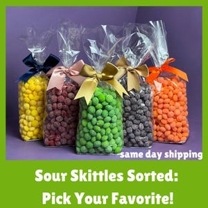 Gift for Sour Candy Lovers | Sorted Sour Skittles Pack with Tangy Flavors - Sour Strawberry, Lemon, Orange, Lime and Grape