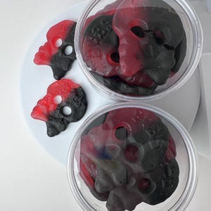 Licorice Swedish Bubs Raspberry Skulls jelly, Bubs Sweet Licorice, Swedish Licorice Candy, Gluten and Sugar Free, Vegan, Scandinavian Sweets
