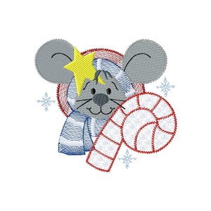 Xmas Mouse machine embroidery design 2 sizes machine embroidery design, digital download