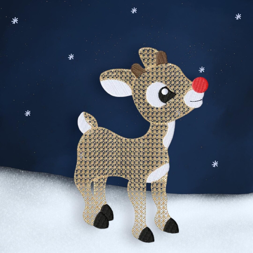 Christmas Rudy Starlight Machine Embroidery Design - Etsy