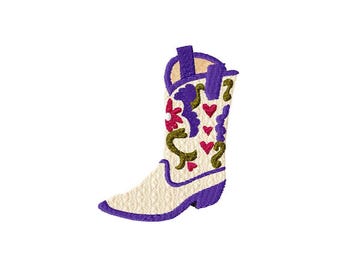 Cowgirl Boot Embroidery Design: Machine Embroidery (Digital Download) PES File