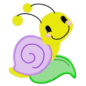 New bug 1 snail insect applique machine embroidery design, machine embroidery design, digital download