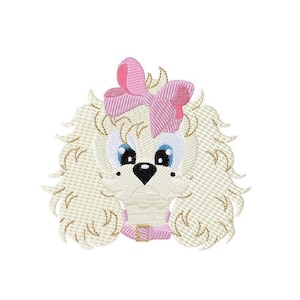 Muffin the dog machine emb design, machine embroidery design, digital download