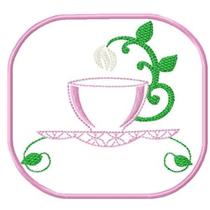 In the hoop  coffee  1 coaster mug rug  embroidery design New size, machine embroidery design, digital download