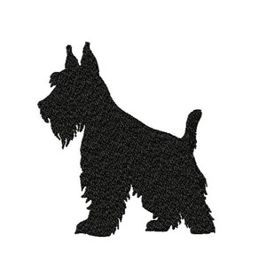 Könnte beinhalten: Schwarze Silhouette eines Schnauzers.