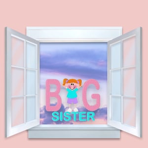 Stick kid New big sister  embroidery design, Machine embroidery design, Digital download
