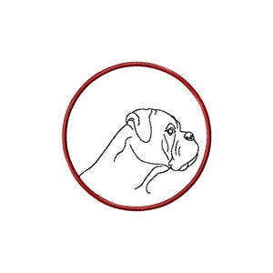 Boxer mug rug machine embroidery design In the hoop, machine embroidery design, digital download