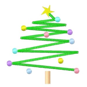Zipper Christmas tree machine embroidery design machine embroidery design, digital download