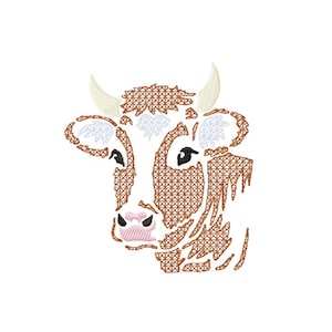 Brown bull embroidery design 3 sizes Machine embroidery design, Digital download