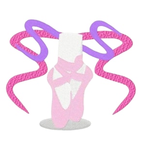 Pretty ballet slippers 1 machine embroidery design, machine embroidery design, digital download