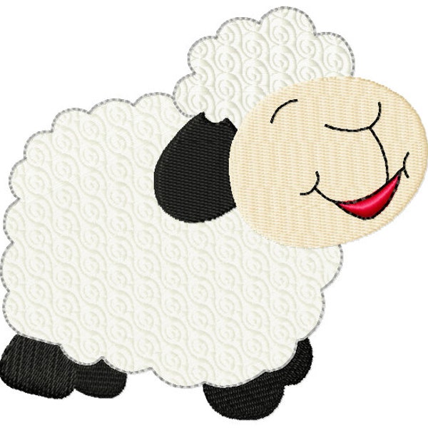 Smiling Sheep machine embroidery design