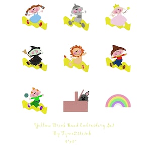 Stick kids Yellow Brick Road Machine embroidery designs Set machine embroidery design, digital download