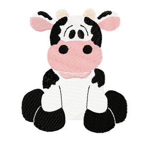 Buttermilk cow machine embroidery design