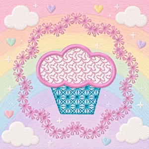 Nuevo diseño de bordado a máquina decorativo para cupcakes. Fondo no incluido.