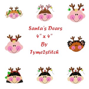 Stick kids Santa&#39;s Dears machine Embroidery Set, machine embroidery design, digital download