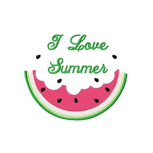 I love summer watermelon embroidery design 3 sizes Machine embroidery design, Digital download