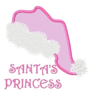 Santas princess applique hat machine applique embroidery design machine embroidery design, digital download