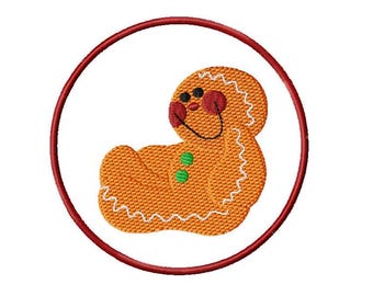 Gingerbread Christmas Coaster Embroidery Design: In-the-Hoop Mug Rug (Digital Download) Includes PES