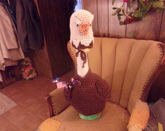American Eagle 250th  Goose Geese Outfit Crochet Lawn Goose Clothes Yard Art Outdoor Garden Decor