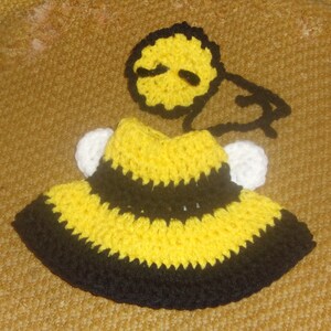 Bee 9&quot; Goose Geese Outfit  Crochet Lawn Goose Clothes Outdoor Garden Statue Dress Porch Goose Clothes Goose Outfit