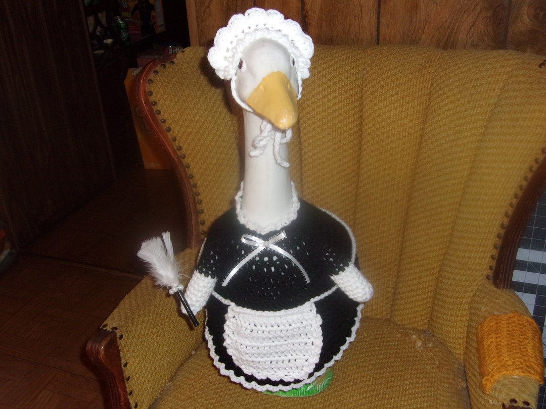 French Maid Goose Geese Outfit Crochet Goose Clothes Outdoor Patio