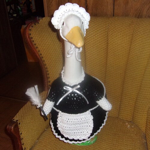 French Maid Goose Geese Outfit Crochet Goose Clothes Outdoor Etsy