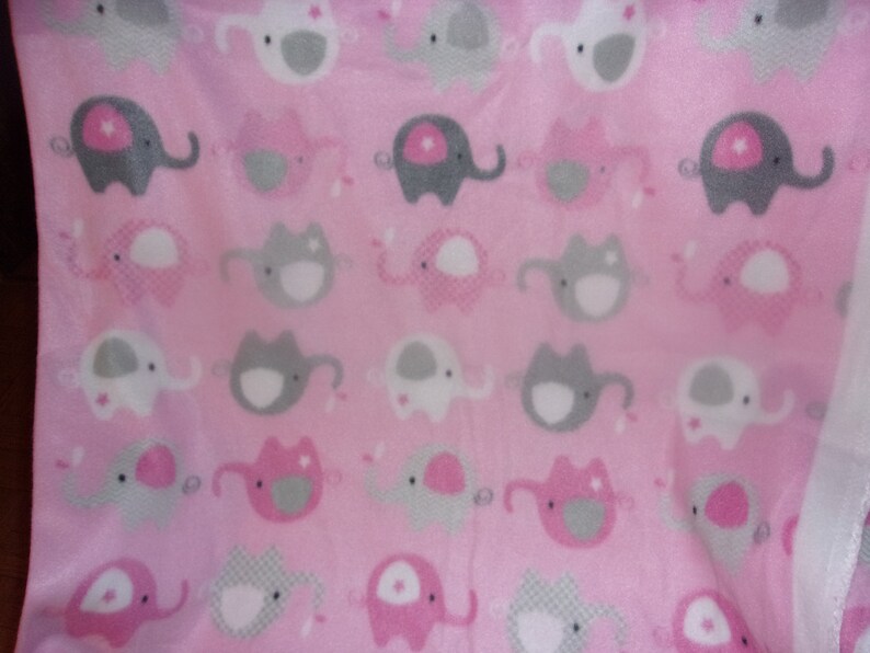 Elephants Pink Fabric by the Yard Fleece Material 36 X Etsy