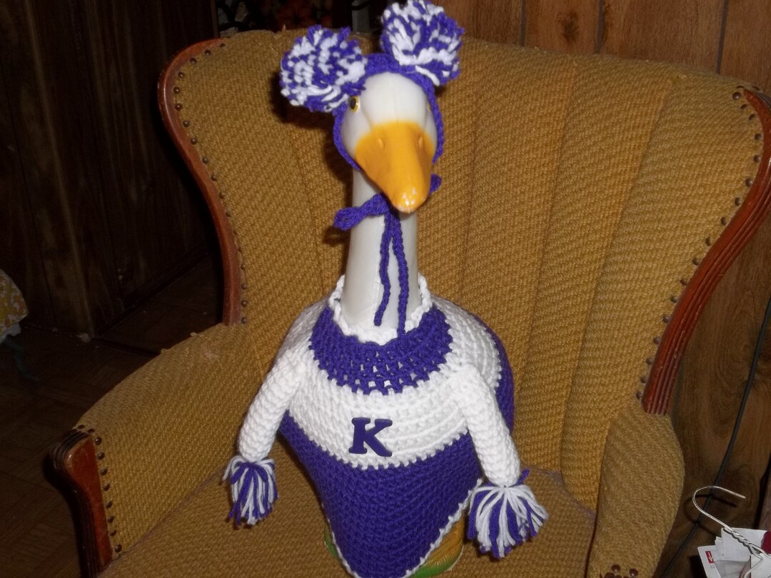 Cheerleader KAHOKS Goose Geese Outfit Crochet Lawn Goose Clothes