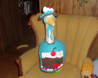 Chocolate Cake Goose Geese Outfit Crochet Lawn Goose Clothes Porch Goose Clothes Unique Geese Outfits
