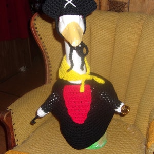 Pirate Goose Clothes Crochet Outdoor Patio Garden Decor Statue Outfit