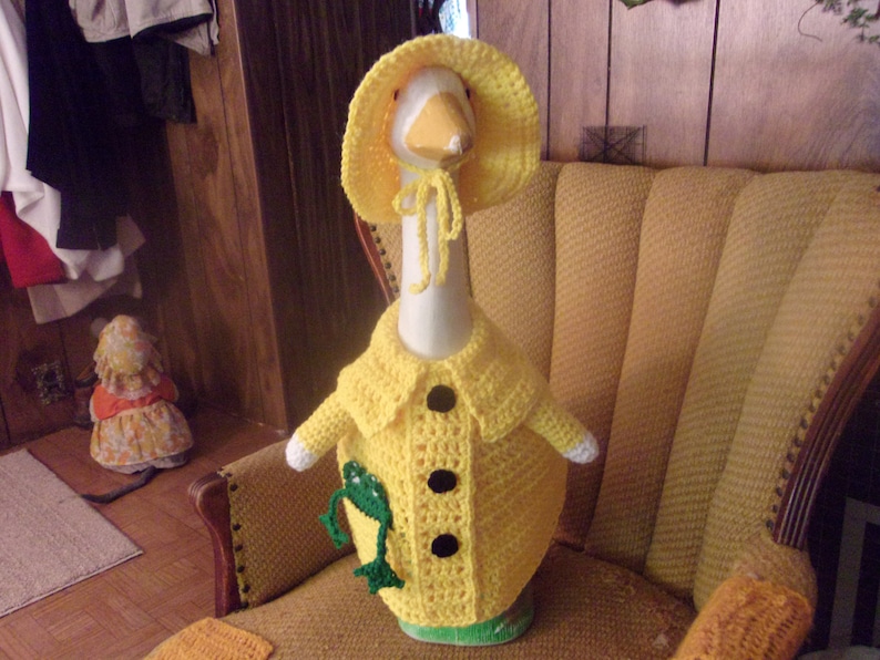 Raincoat and Frog Goose Geese Outfit Crochet Lawn Goose Etsy