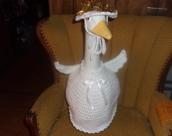 Angel Geese Goose Geese Outfit Crochet Goose Clothes Outdoor Garden Statue Dress Patio Decor