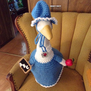 Teacher Back to School Goose Geese Outfit Crochet Outdoor Statue Clothes Lawn Geese Outfit Patio Decor