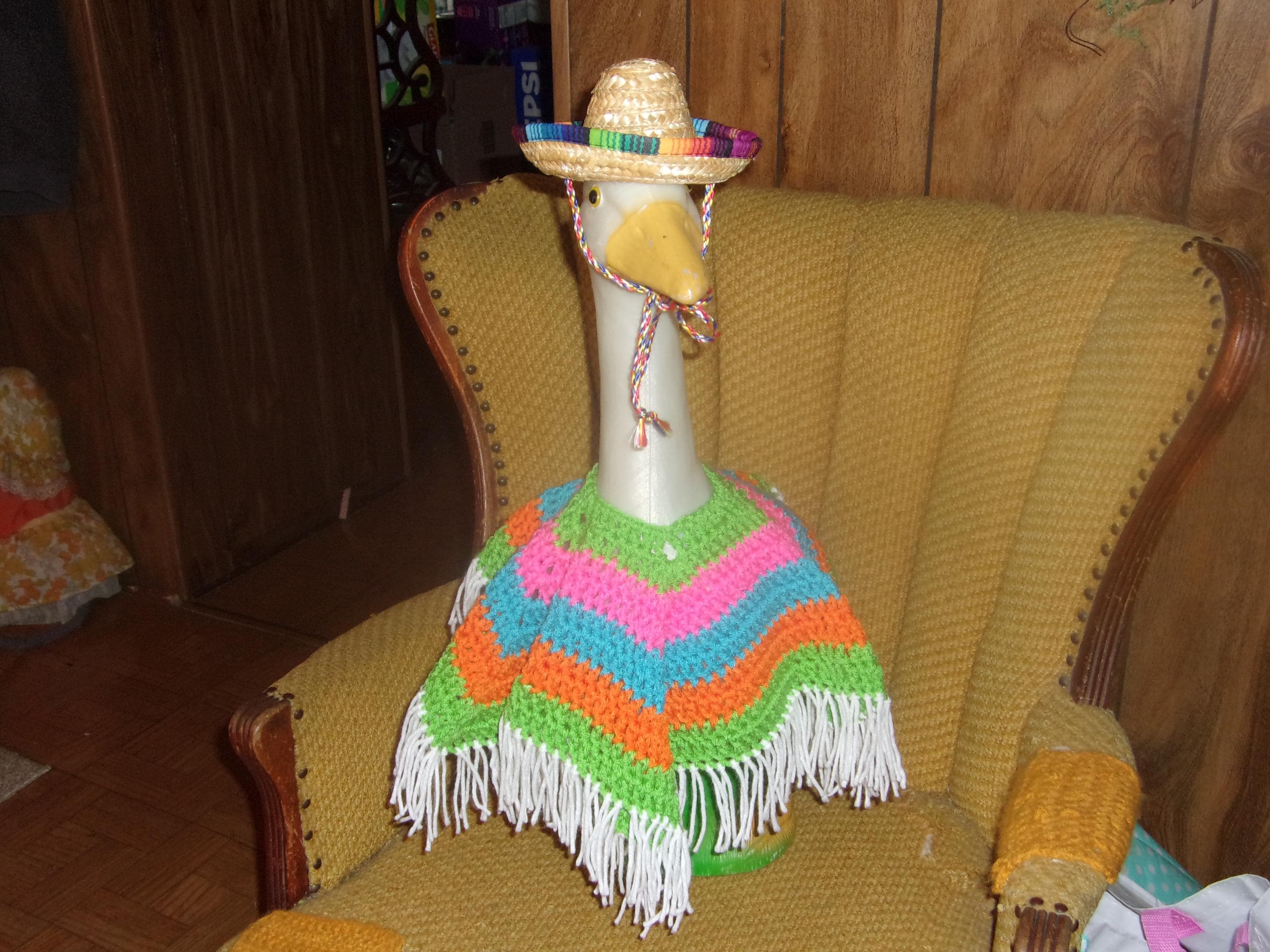 Mexikanisches Outfit Für Garten-Gans – Mit Sombrero, Sonnenbrille & Bandana, 43-58 Cm