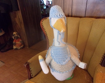 Baby Boy Goose Geese Outfit Crochet Lawn Goose Clothes Outdoor Garden Statue Dress