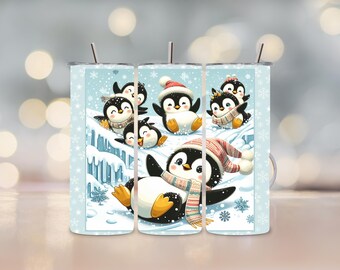 Playful Penguins 20oz Tumbler: Arctic Adventure Stainless Steel