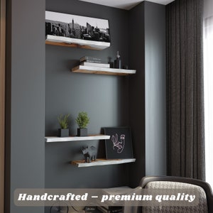 Floating Shelf for the Wall Decor made of Epoxy Resin & Wood – custom wooden shelves for kitchen, living room. Gift for dad, mom, sister