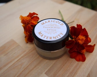 Grass-Fed Tallow Lip Balm, Local Honey, Dry Lip Moisturizer