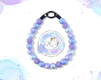 Lilac Love Beaded Dog Collar | Handmade Slip-On Necklace, Custom Size Doggie Accessory