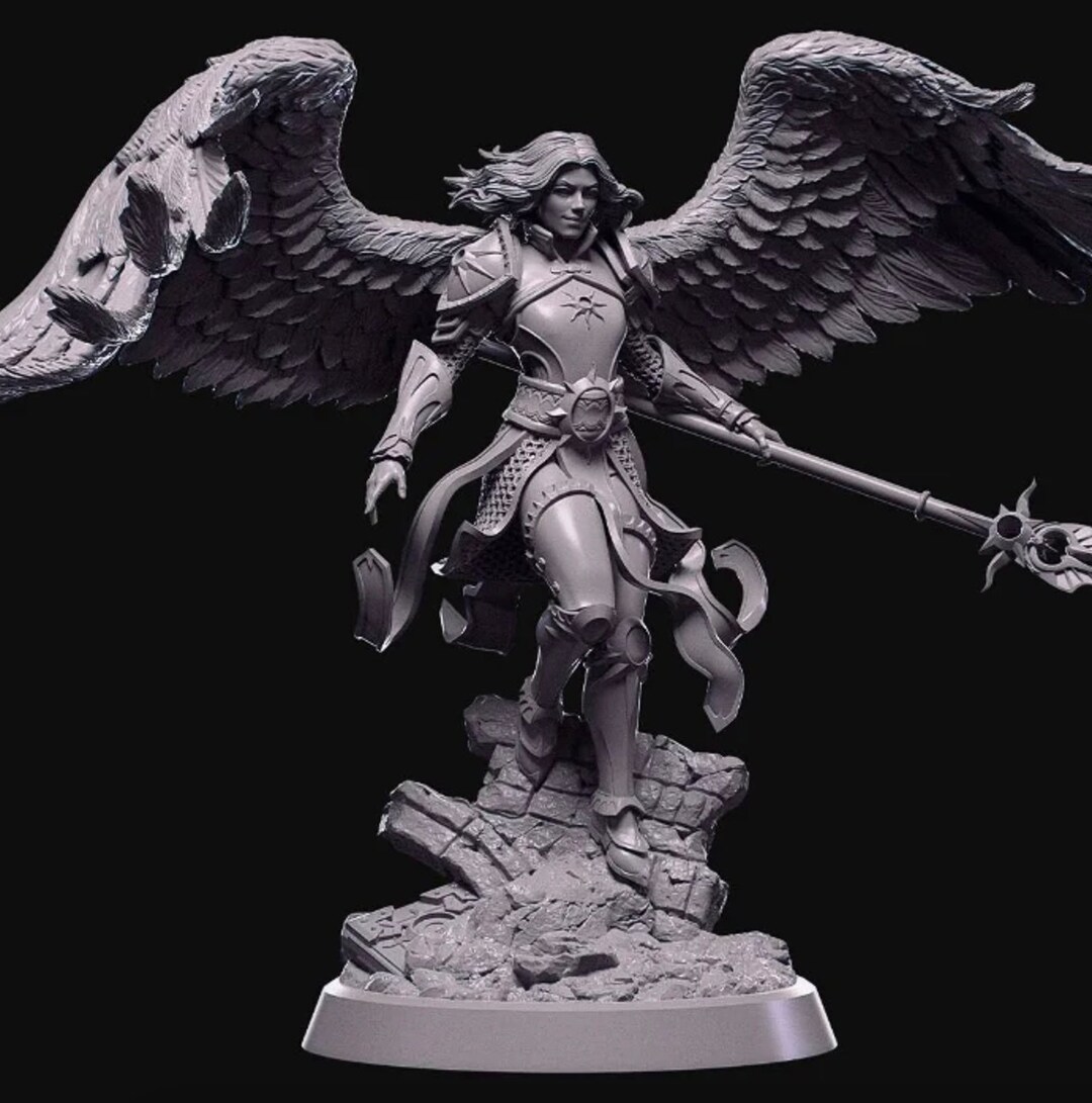 Female Aasimar Paladin | Cleric | Unpainted | Angel | Miniature ...