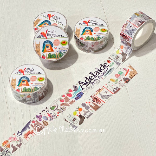 Adelaide South Australia Icons WASHI TAPE 20mm x 10m Washi Tape Crafting Papercraft Scrapbook Planning Decorative Planning Journaling Gift