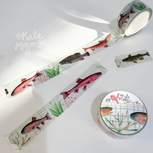 Something Fishy Fish WASHI TAPE 20mm x 10m Craft Tape Washi Scrapbooking Washi Decorative Planner Tape Planning Junk Journaling Gift Tape
