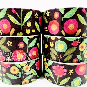 Bright Floral WASHI TAPE 20mm x 10m Craft Tape Washi Scrapbooking Washi Decorative Tape Planner Tape Planning Journaling Tape Gift Tape